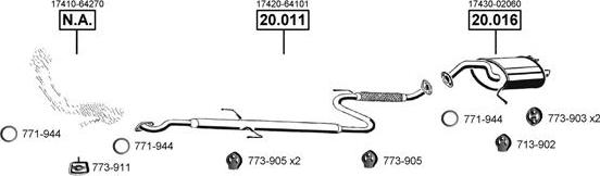 Asmet TO201700 - Sistem de esapament - allinparts.ro