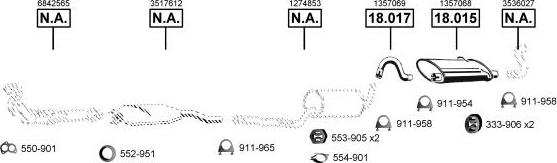 Asmet VO185535 - Sistem de esapament - allinparts.ro