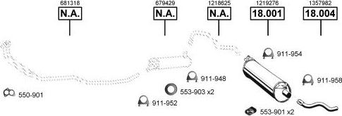 Asmet VO182970 - Sistem de esapament allinparts.ro
