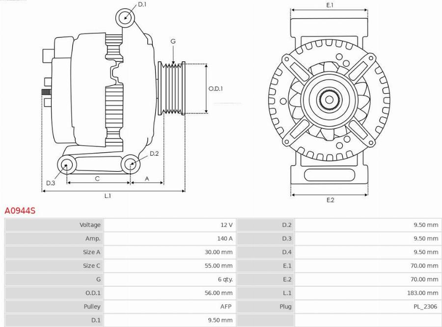 AS-PL A0944S - Generator / Alternator allinparts.ro