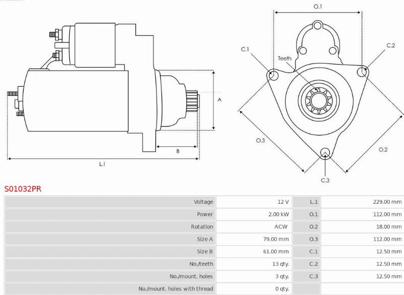 AS-PL S01032PR - Starter allinparts.ro