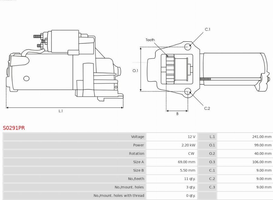 AS-PL S0291PR - Starter - allinparts.ro