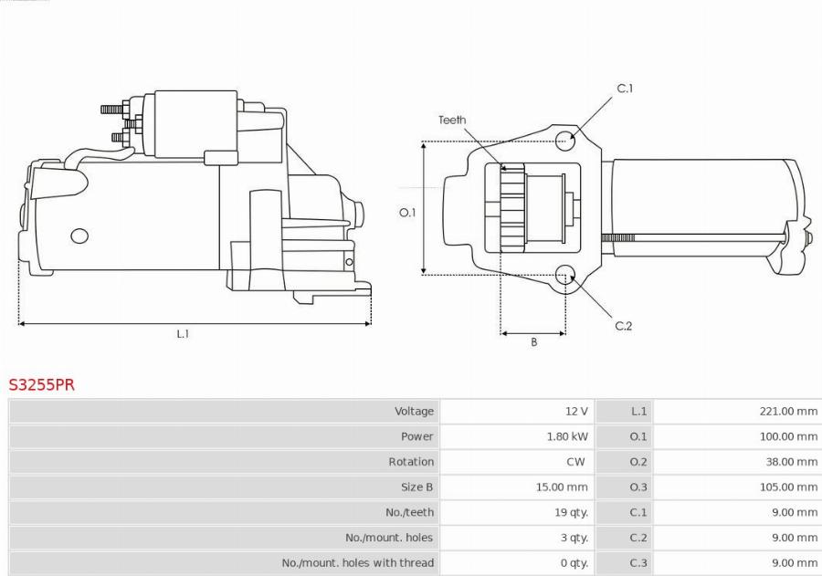 AS-PL S3255PR - Starter - allinparts.ro