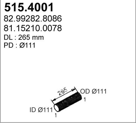 ASSO 515.4001 - Teava flexibila, esapament allinparts.ro