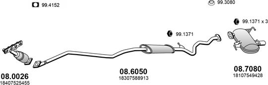ASSO ART4302 - Sistem de esapament - allinparts.ro