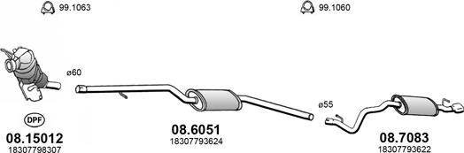 ASSO ART4281 - Sistem de esapament - allinparts.ro