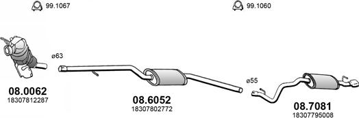 ASSO ART4282 - Sistem de esapament - allinparts.ro