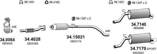 ASSO ART4753 - Sistem de esapament - allinparts.ro