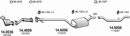 ASSO ART0957 - Sistem de esapament - allinparts.ro