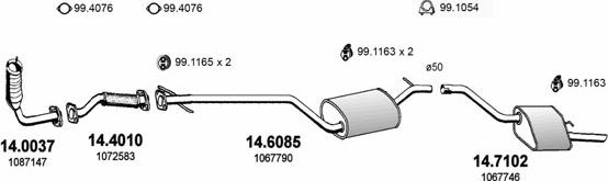 ASSO ART0939 - Sistem de esapament - allinparts.ro