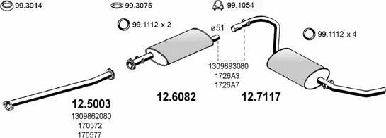 ASSO ART0412 - Sistem de esapament - allinparts.ro