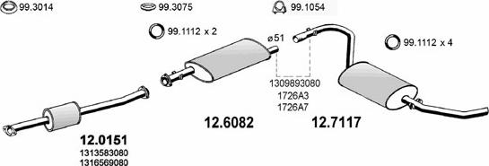 ASSO ART0421 - Sistem de esapament - allinparts.ro