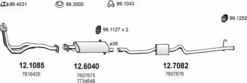 ASSO ART0599 - Sistem de esapament - allinparts.ro