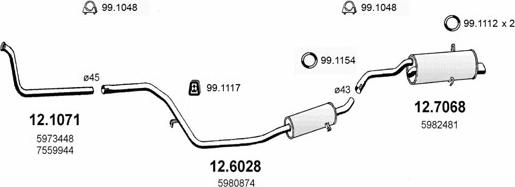 ASSO ART0596 - Sistem de esapament - allinparts.ro