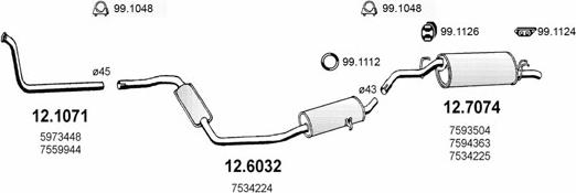 ASSO ART0645 - Sistem de esapament - allinparts.ro