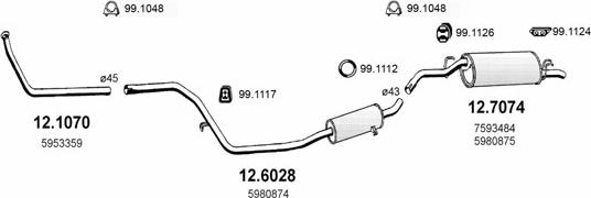 ASSO ART0643 - Sistem de esapament - allinparts.ro