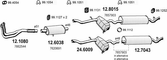 ASSO ART0661 - Sistem de esapament - allinparts.ro