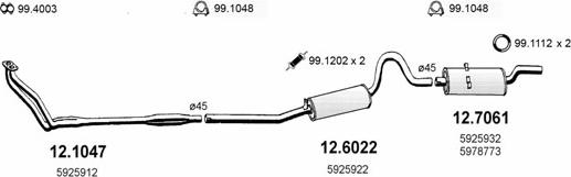 ASSO ART0677 - Sistem de esapament - allinparts.ro