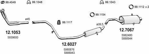 ASSO ART0894 - Sistem de esapament - allinparts.ro