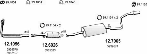 ASSO ART0891 - Sistem de esapament - allinparts.ro