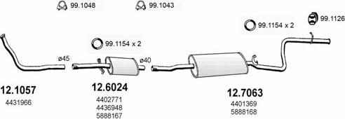 ASSO ART0893 - Sistem de esapament - allinparts.ro