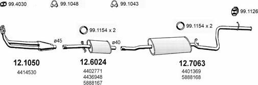 ASSO ART0885 - Sistem de esapament - allinparts.ro