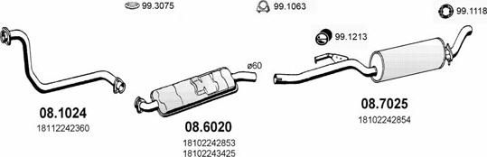 ASSO ART0354 - Sistem de esapament - allinparts.ro