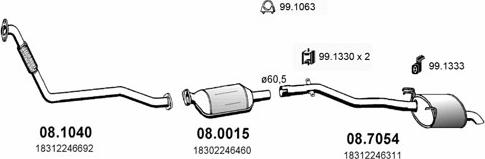 ASSO ART0364 - Sistem de esapament - allinparts.ro