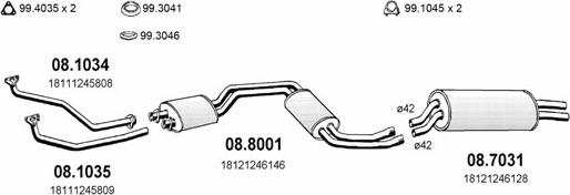 ASSO ART0366 - Sistem de esapament - allinparts.ro