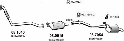 ASSO ART0363 - Sistem de esapament - allinparts.ro