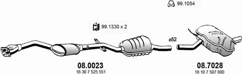ASSO ART0304 - Sistem de esapament - allinparts.ro