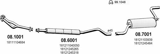 ASSO ART0300 - Sistem de esapament - allinparts.ro