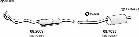 ASSO ART0301 - Sistem de esapament - allinparts.ro