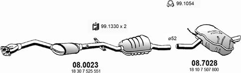 ASSO ART0303 - Sistem de esapament - allinparts.ro