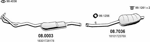 ASSO ART0314 - Sistem de esapament - allinparts.ro
