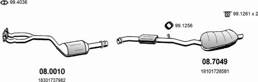 ASSO ART0316 - Sistem de esapament - allinparts.ro