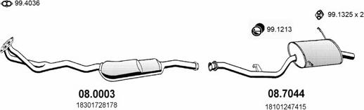 ASSO ART0310 - Sistem de esapament - allinparts.ro