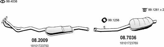 ASSO ART0313 - Sistem de esapament - allinparts.ro