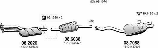 ASSO ART0384 - Sistem de esapament - allinparts.ro