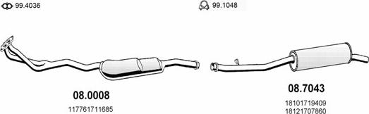 ASSO ART0382 - Sistem de esapament - allinparts.ro