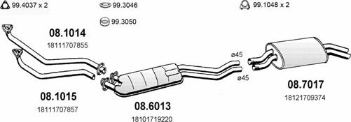 ASSO ART0335 - Sistem de esapament - allinparts.ro