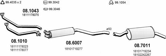 ASSO ART0331 - Sistem de esapament - allinparts.ro
