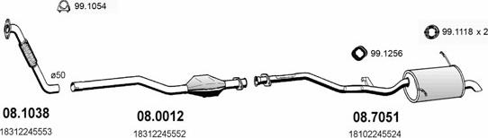 ASSO ART0338 - Sistem de esapament - allinparts.ro