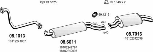 ASSO ART0333 - Sistem de esapament - allinparts.ro