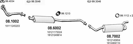 ASSO ART0332 - Sistem de esapament - allinparts.ro