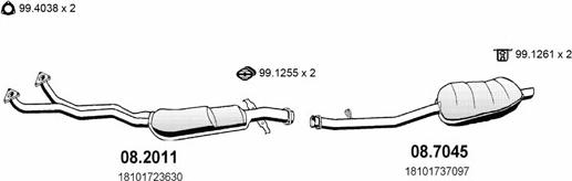 ASSO ART0324 - Sistem de esapament - allinparts.ro