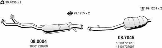 ASSO ART0325 - Sistem de esapament - allinparts.ro