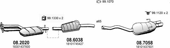 ASSO ART0379 - Sistem de esapament - allinparts.ro
