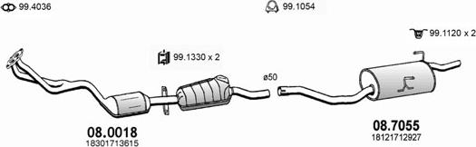 ASSO ART0375 - Sistem de esapament - allinparts.ro