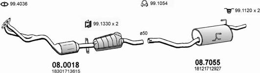 ASSO ART0373 - Sistem de esapament - allinparts.ro